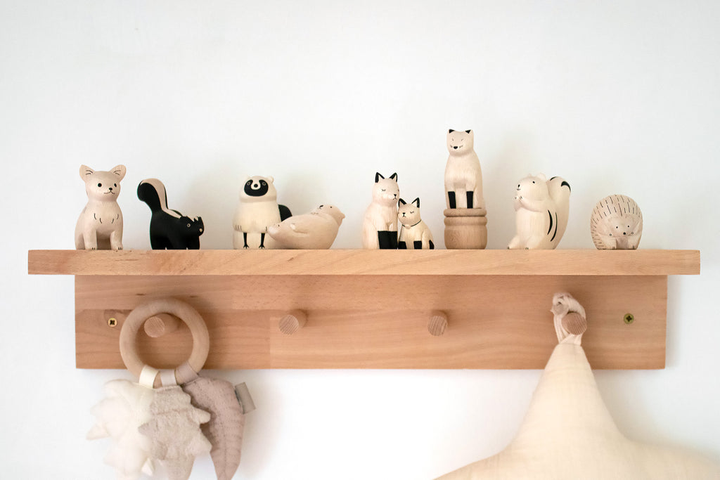 animaux en bois totem