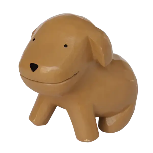 Figurine Caniche nain Brun en Bois | Engimon - Animal