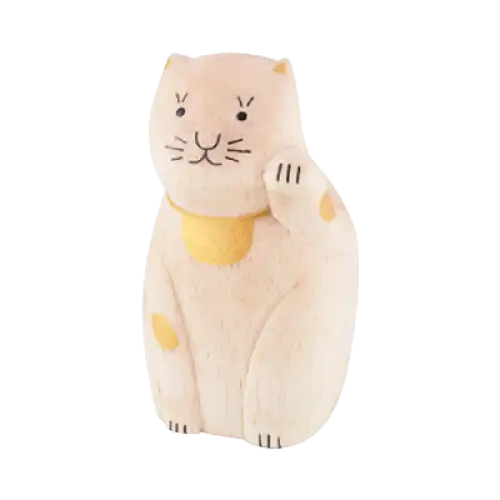 Figurine Chat Porte-bonheur | Engimon - Wooden Animal