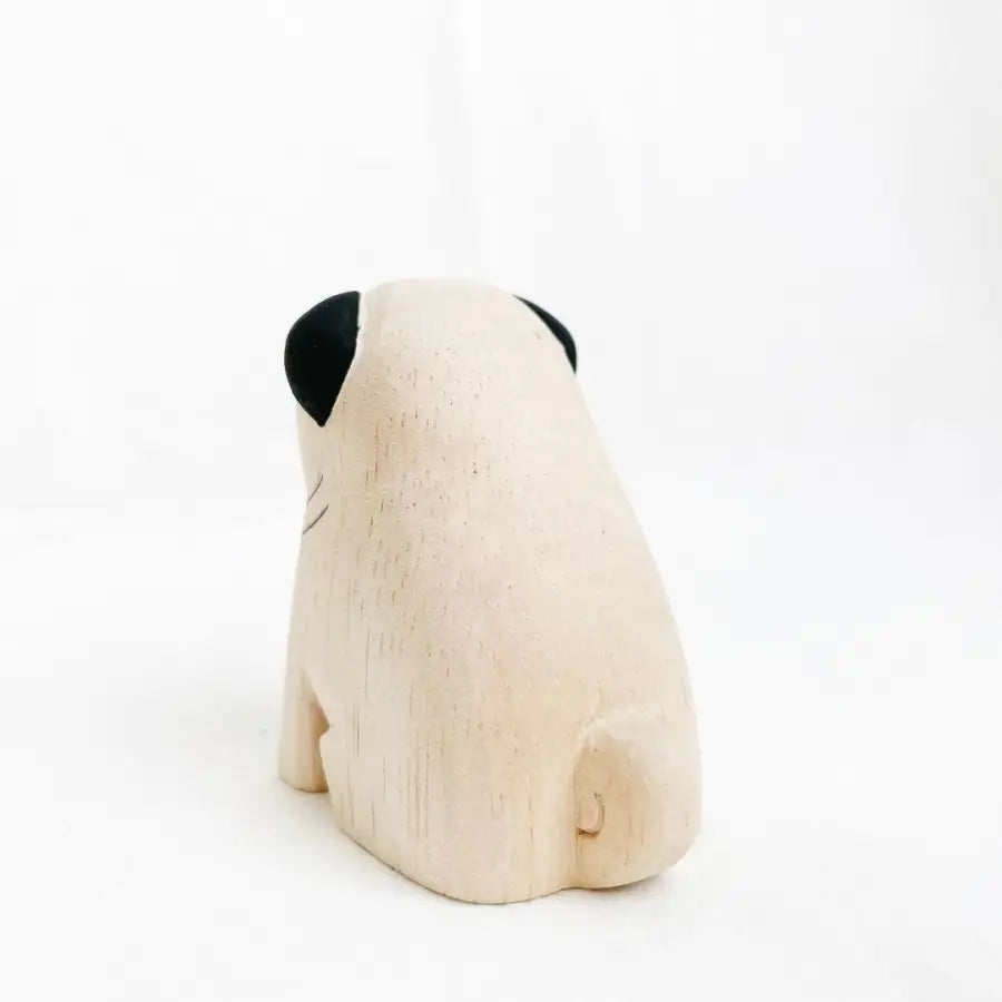 Figurine Chien Carlin en Bois - Animal en bois