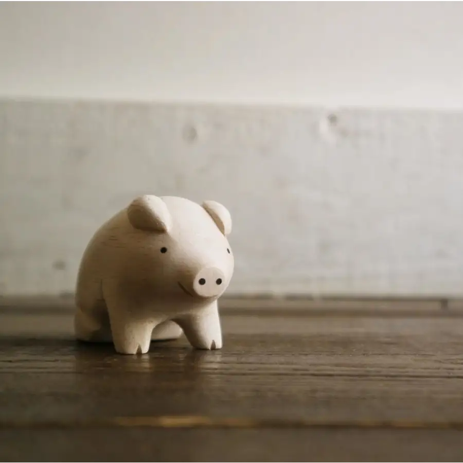 Figurine Cochon en Bois - Animal en bois