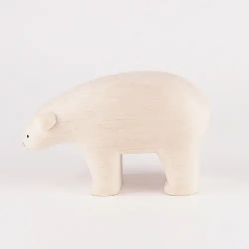 Figurine Ours Polaire en bois | PolePole - Animal en bois