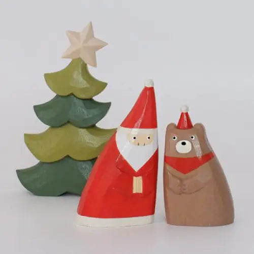 Figurine Père Noël Calin en Bois - Animal en bois