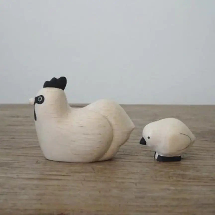 Figurine Poule Enfant en Bois - Animal en bois