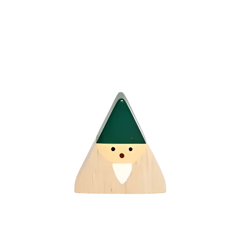 Figurine Sapin Triangulaire de Noël Vert - Animal en bois