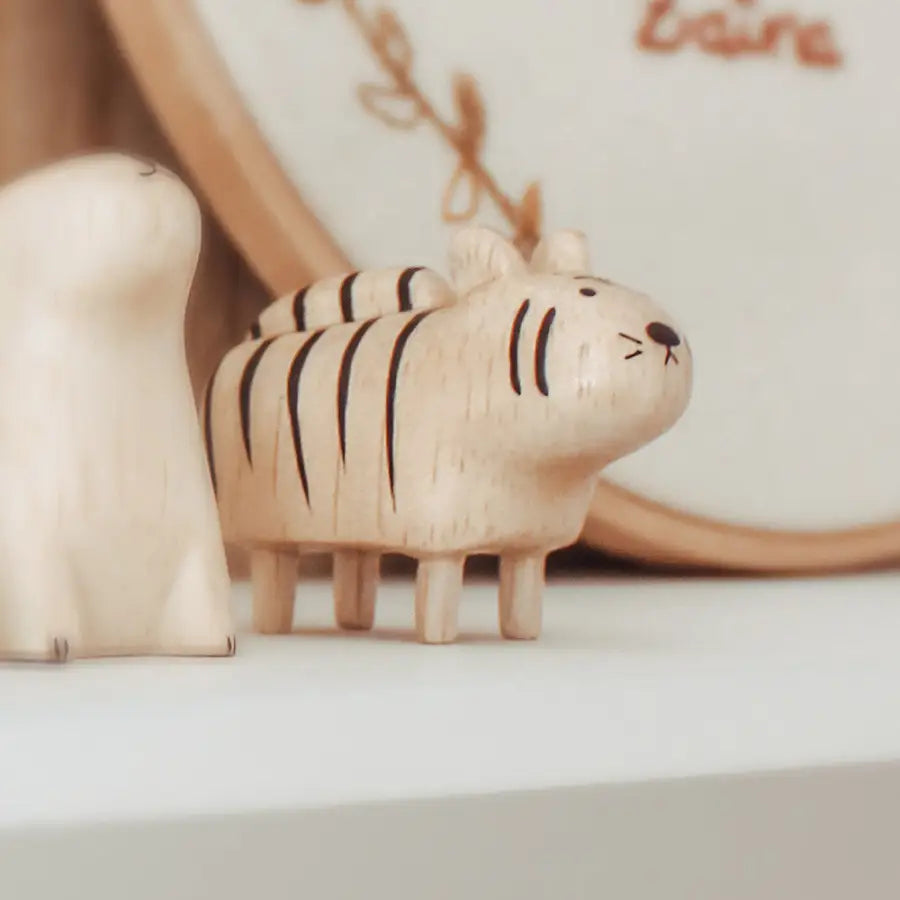 Figurine Tigre en bois | Signe du Zodiaque - Wooden Animal