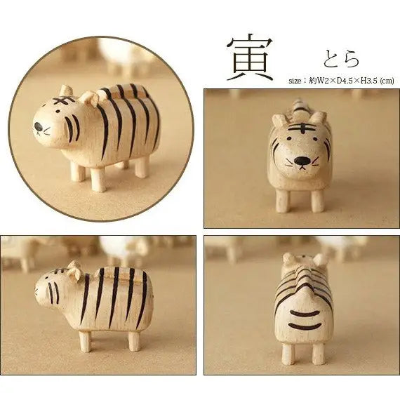 Figurine Tigre en bois | Signe du Zodiaque - Wooden Animal