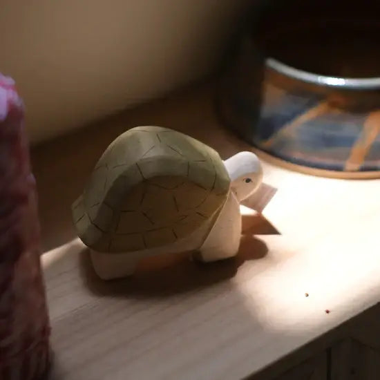 Figurine Tortue Géante des Galapagos en Bois | HAKOBUNE