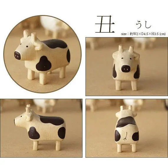 Figurine Vache en bois | Signe du Zodiaque - Wooden Animal